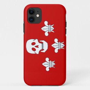 JOLLY ROGER SKULL EN DRIE LILILIES FLAG iPhone 11 HOESJE