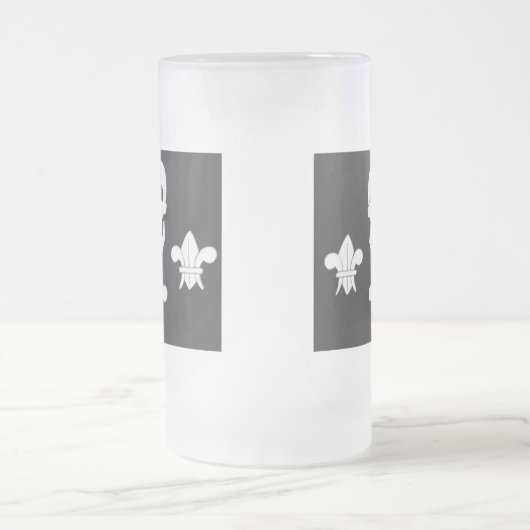 JOLLY ROGER SKULL EN DRIE LILILIES FLAG MATGLAS BIERPUL (Center)