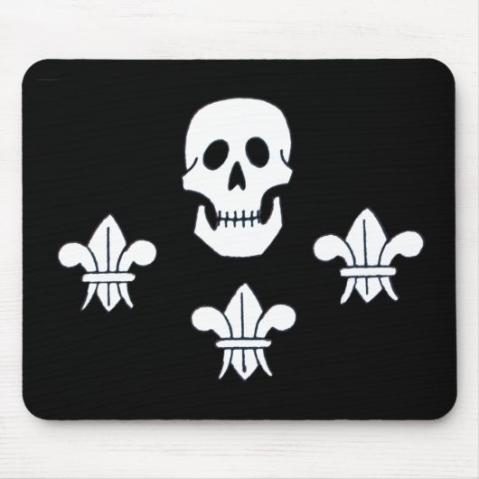 JOLLY ROGER SKULL EN DRIE LILILIES FLAG MUISMAT (Voorkant)