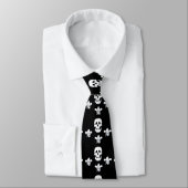JOLLY ROGER SKULL EN DRIE LILILIES FLAG STROPDAS (Gebonden)