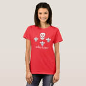 JOLLY ROGER SKULL EN DRIE LILILIES FLAG T-SHIRT (Voorkant volledig)