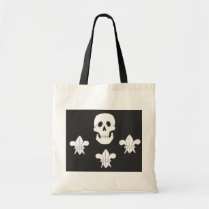 JOLLY ROGER SKULL EN DRIE LILILIES FLAG TOTE BAG