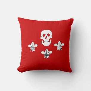 JOLLY ROGER SKULL EN FLEUR DE LISE FLAG, KUSSEN