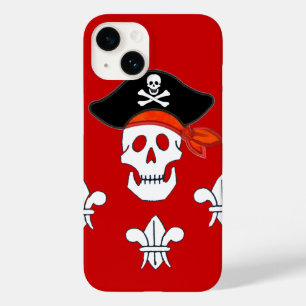 JOLLY ROGER SKULL, PIRATE PET EN DRIE LILIES Case-Mate iPhone 14 HOESJE