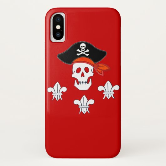 JOLLY ROGER SKULL, PIRATE PET EN DRIE LILIES Case-Mate iPhone CASE (Achterkant)
