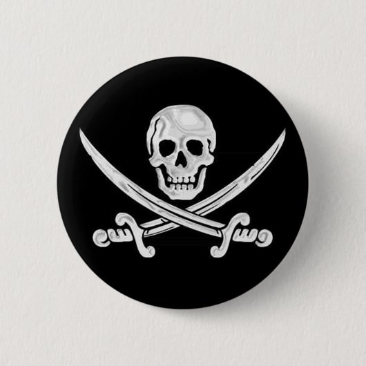 Jolly Roger Skull Ronde Button 5,7 Cm (Voorkant)