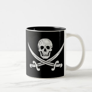 Jolly Roger Skull Tweekleurige Koffiemok