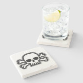 Jolly Roger Stenen Onderzetter (Zijkant)