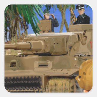 JOLLY ROGER TIJGER TANK. VIERKANTE STICKER