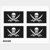 Jolly Roger van Calico Jack Rackham (ZWART) Rechthoekige Sticker (Vel)
