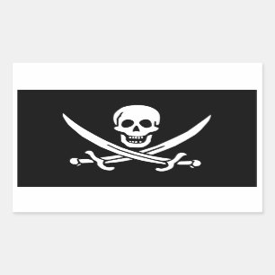 Jolly Roger van Calico Jack Rackham (ZWART) Rechthoekige Sticker