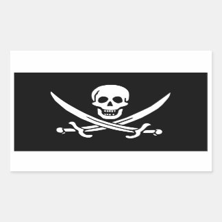 Jolly Roger van Calico Jack Rackham (ZWART) Rechthoekige Sticker