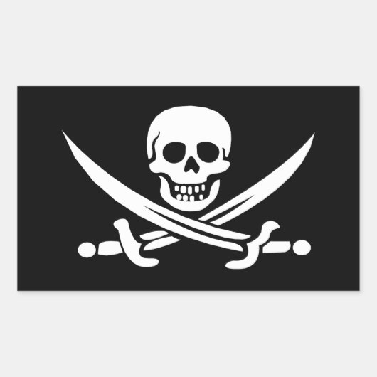Jolly Roger van Calico Jack Rechthoekige Sticker (Voorkant)