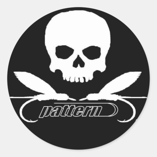 "Jolly Roger" van Patternwear© Fly Fishing Ronde Sticker (Voorkant)