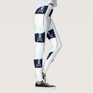 jolly roger vlag wit leggings