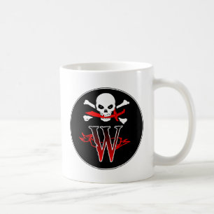 Jolly Roger W Monogram Initiaal Koffiemok