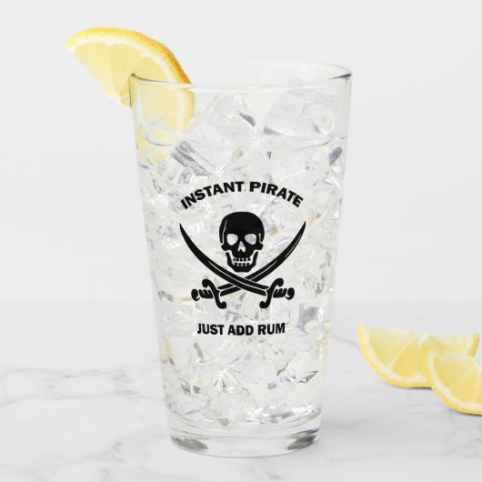 Jolly Rogers Instant Pirate Add Rum Glass Glas (Voorkant ijs)