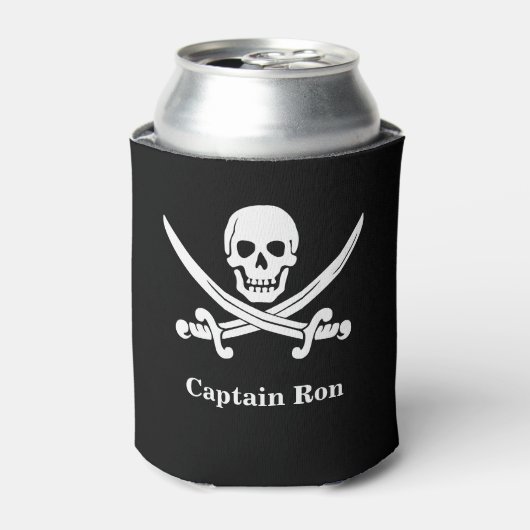 Jolly Rogers Pirate Captain Custom Blikjeskoeler (Blikje Voorkant)