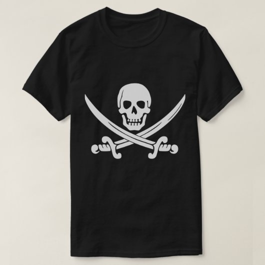 Jolly Rogers Pirate Mannen Black T-shirt (Design voorkant)