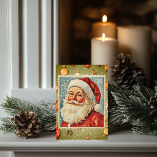 Jolly Santa Christmas postzegel Kaart
