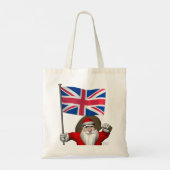 Jolly Santa Claus bezoekt de Britse Canvas tas (Achterkant)