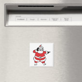 Jolly Santa Claus Calling Reindeer op kerst Magneet (Insitu (Vaatwasser))