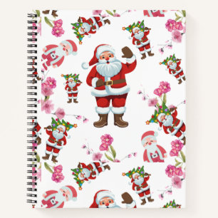Jolly Santa Claus et Carnet de Noël rose floral