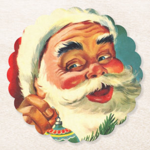 Jolly Santa Claus Face Kartonnen Onderzetters