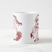 Jolly Santa Claus in Red Fun Retro Merry Kerstmis Extra Grote Beker (Voorkant)