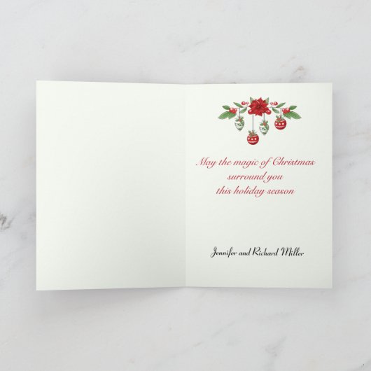 Jolly Santa Claus kerst, aangepast Feestdagen Kaart (Binnen)