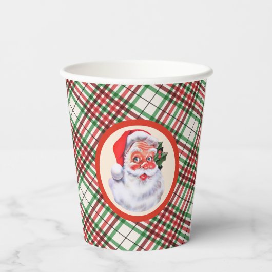 Jolly Santa Claus kerstfeest Pset Papieren Bekers (Achterkant)