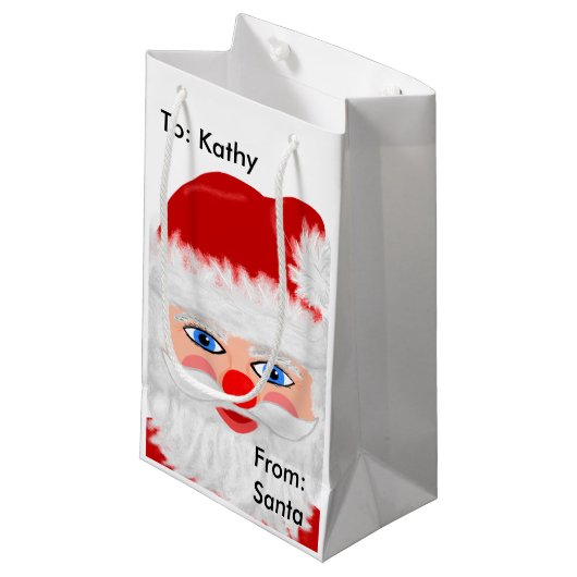Jolly Santa Claus Kerstmis Klein Cadeauzakje (Voorkant Gekanteld)