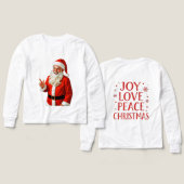 Jolly Santa Claus Making Peace Sign – Vintage Chri (Motif Recto et Verso)