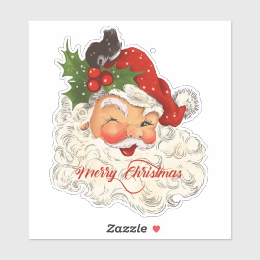  jolly Santa Claus Merry-kerstretro Sticker (Vel)