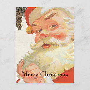 Jolly Santa Claus met een geheim kerstfeest Feestdagenkaart
