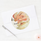Jolly Santa Claus met een geheim kerstfeest Ronde Sticker (Envelop)