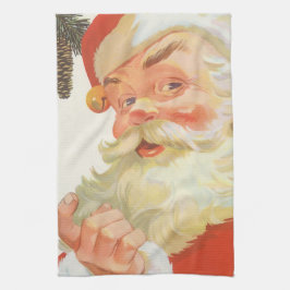 Jolly Santa Claus met een geheim kerstfeest Theedoek