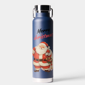 Jolly Santa Claus met vrolijke kersttekst Waterfles
