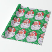 Jolly Santa Claus Persoonlijke naam Kerstmis Cadeaupapier (Uitgerold)