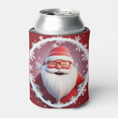 Jolly Santa Claus Surrounded by Snowflakes Blikjeskoeler (Blikje Voorkant)