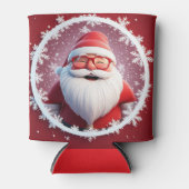 Jolly Santa Claus Surrounded by Snowflakes Blikjeskoeler (Voorkant)