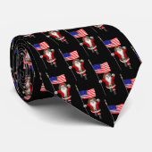 Jolly Santa Claus Waves Star Spangled Banner Stropdas (Opgerold)