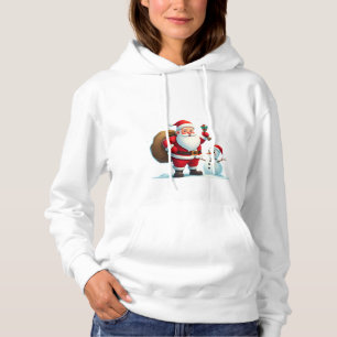 Jolly Santa & Frosty Friend T-shirt voor dames