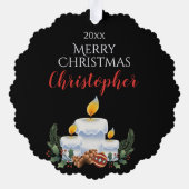 JOLLY SANTA, GEPERSONALISEERDE KERST ORNAMENT KAART (Achterkant)