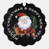 JOLLY SANTA, GEPERSONALISEERDE KERST ORNAMENT KAART (Voorkant)