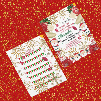 Jolly Santa Gold Snowflake Eerste Kerstdag Aankondiging