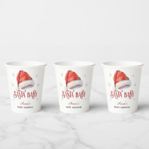 Jolly Santa Hoed Baby Shower Papieren Bekers