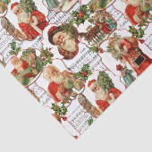 Jolly  Santa, Holly & Music Collage Tissuepapier (Detail)