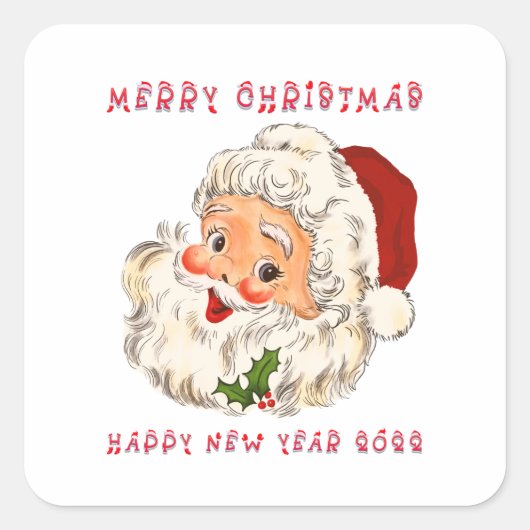  Jolly Santa Kerstmis Square Sticker (Voorkant)