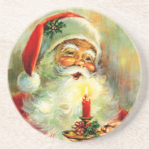 Jolly Santa met het Onderzetter van de Kaars